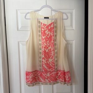 Lane Bryant Sleeveless Blouse with Pink Accents
